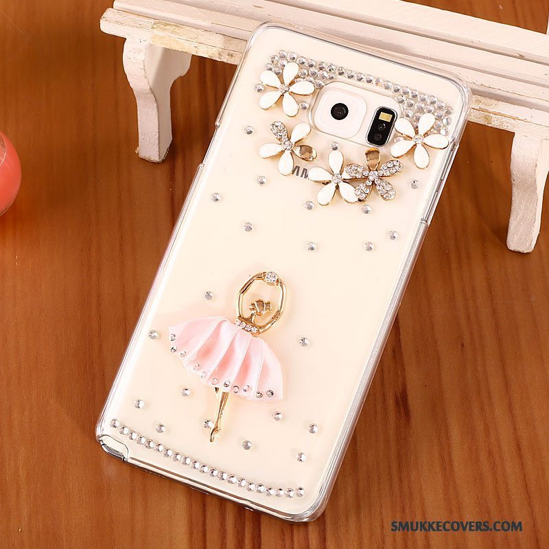 Etui Samsung Galaxy Note 5 Strass Guld Hård, Cover Samsung Galaxy Note 5 Beskyttelse Gennemsigtig Telefon