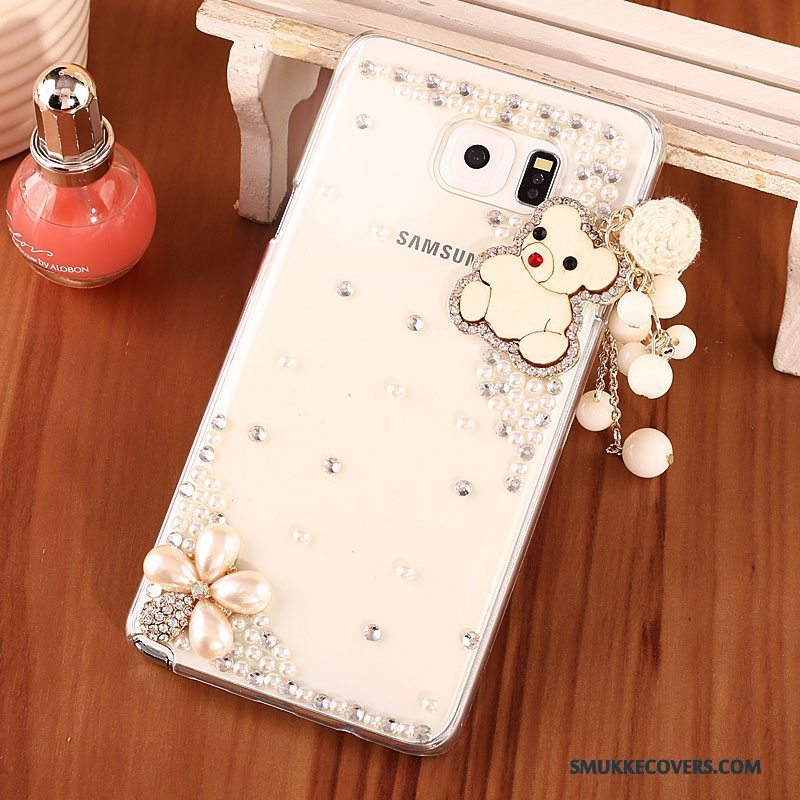 Etui Samsung Galaxy Note 5 Strass Guld Hård, Cover Samsung Galaxy Note 5 Beskyttelse Gennemsigtig Telefon