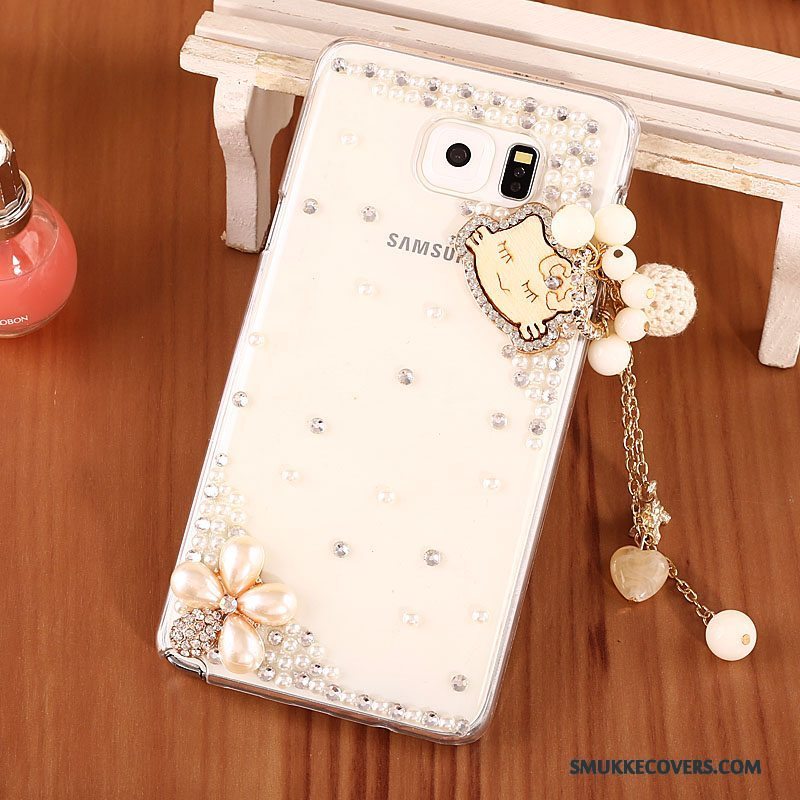 Etui Samsung Galaxy Note 5 Strass Guld Hård, Cover Samsung Galaxy Note 5 Beskyttelse Gennemsigtig Telefon