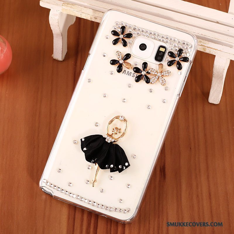 Etui Samsung Galaxy Note 5 Strass Guld Hård, Cover Samsung Galaxy Note 5 Beskyttelse Gennemsigtig Telefon