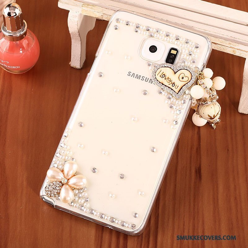 Etui Samsung Galaxy Note 5 Strass Guld Hård, Cover Samsung Galaxy Note 5 Beskyttelse Gennemsigtig Telefon