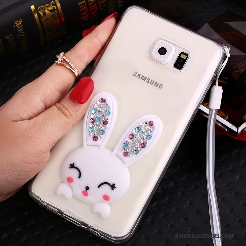 Etui Samsung Galaxy Note 5 Strass Hængende Ornamenter Gennemsigtig, Cover Samsung Galaxy Note 5 Silikone Telefonlilla