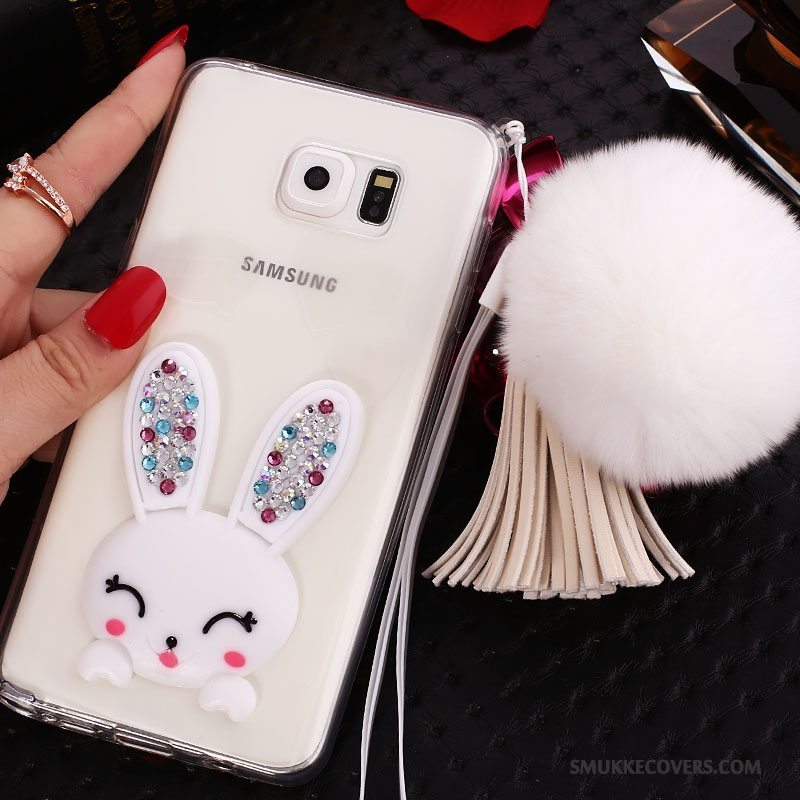 Etui Samsung Galaxy Note 5 Strass Hængende Ornamenter Gennemsigtig, Cover Samsung Galaxy Note 5 Silikone Telefonlilla