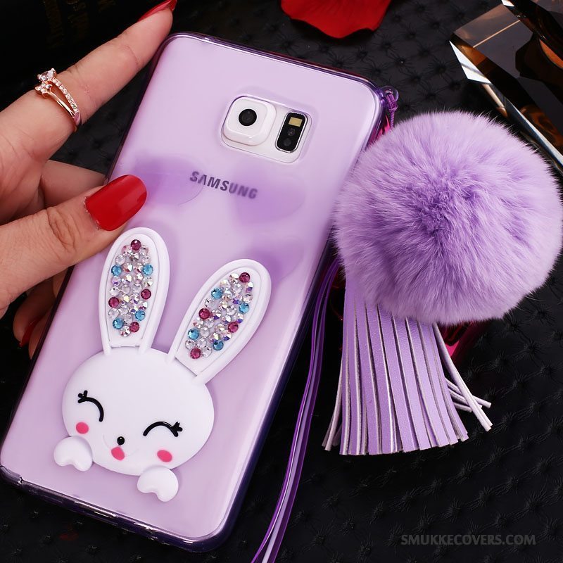 Etui Samsung Galaxy Note 5 Strass Hængende Ornamenter Gennemsigtig, Cover Samsung Galaxy Note 5 Silikone Telefonlilla