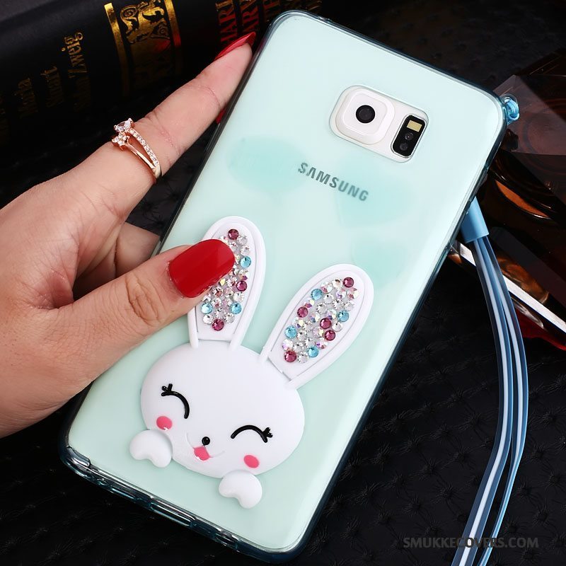 Etui Samsung Galaxy Note 5 Strass Hængende Ornamenter Gennemsigtig, Cover Samsung Galaxy Note 5 Silikone Telefonlilla