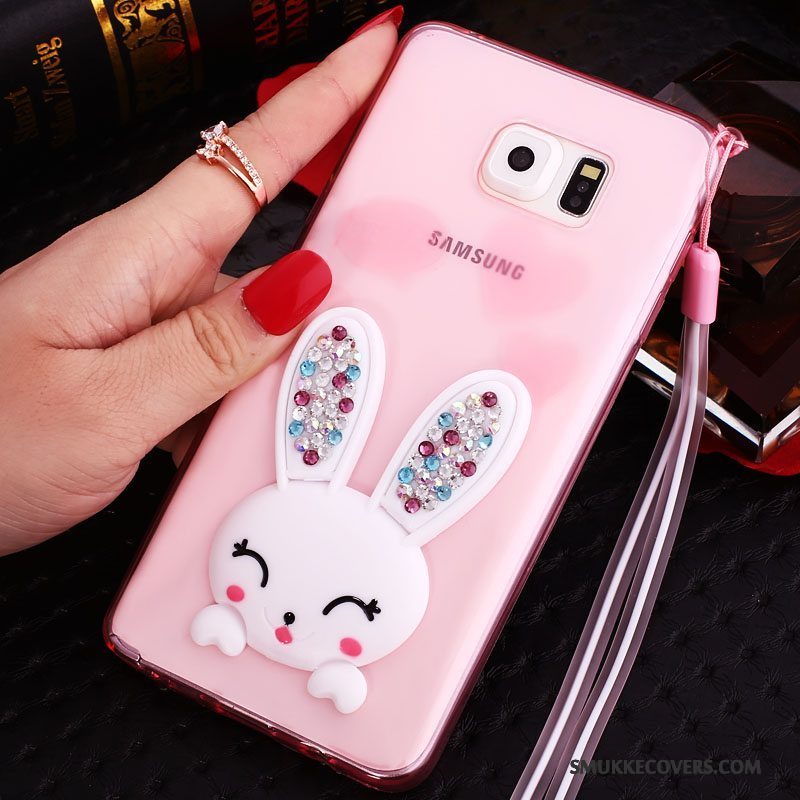 Etui Samsung Galaxy Note 5 Strass Hængende Ornamenter Gennemsigtig, Cover Samsung Galaxy Note 5 Silikone Telefonlilla