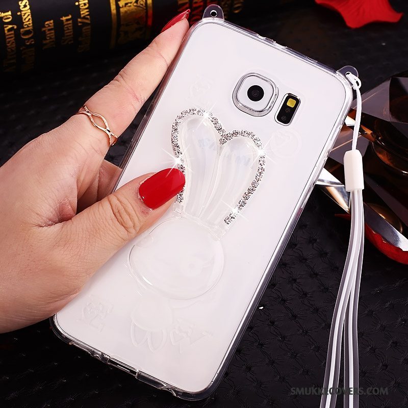 Etui Samsung Galaxy Note 5 Strass Lilla Gennemsigtig, Cover Samsung Galaxy Note 5 Silikone Tynd Hængende Ornamenter