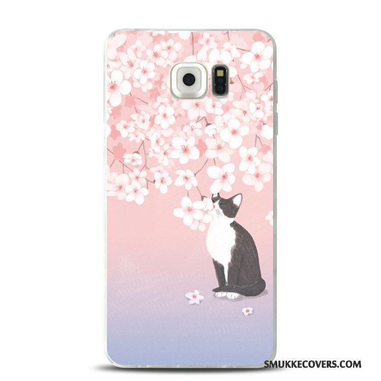 Etui Samsung Galaxy Note 5 Support Blomster Telefon, Cover Samsung Galaxy Note 5 Blød Kat Lilla