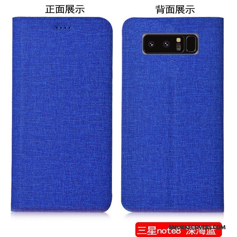 Etui Samsung Galaxy Note 8 Beskyttelse Anti-fald Telefon, Cover Samsung Galaxy Note 8 Læder Bomuld Og Linned