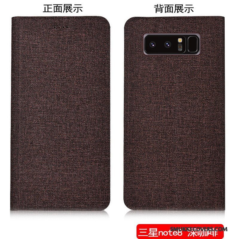 Etui Samsung Galaxy Note 8 Beskyttelse Anti-fald Telefon, Cover Samsung Galaxy Note 8 Læder Bomuld Og Linned