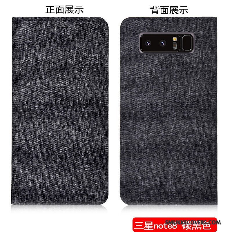 Etui Samsung Galaxy Note 8 Beskyttelse Anti-fald Telefon, Cover Samsung Galaxy Note 8 Læder Bomuld Og Linned