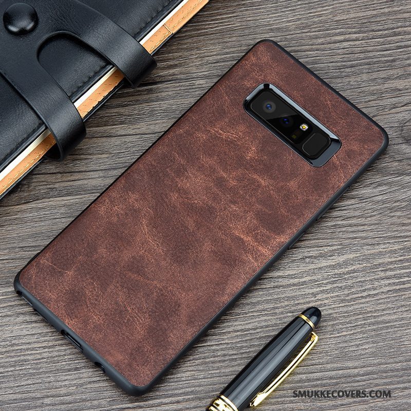 Etui Samsung Galaxy Note 8 Blød Blå Anti-fald, Cover Samsung Galaxy Note 8 Vintage Business Telefon