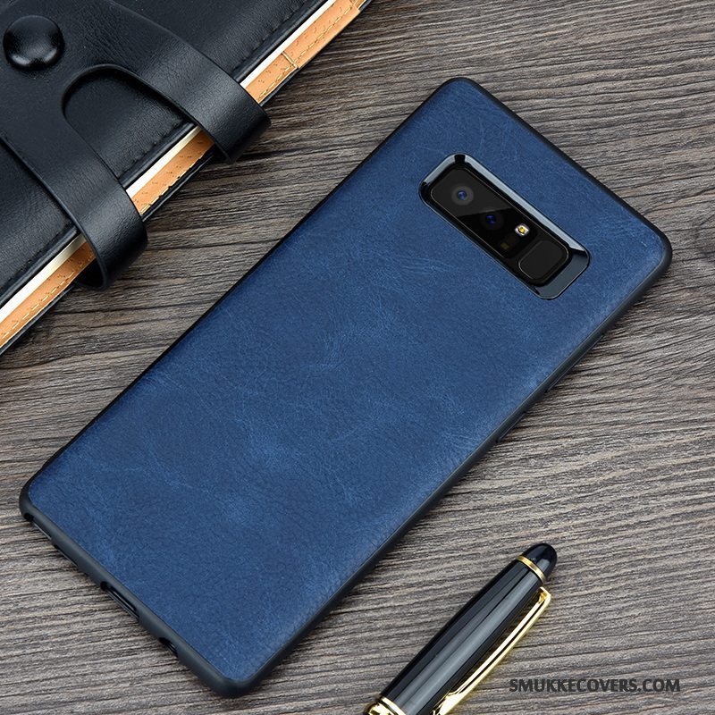 Etui Samsung Galaxy Note 8 Blød Blå Anti-fald, Cover Samsung Galaxy Note 8 Vintage Business Telefon