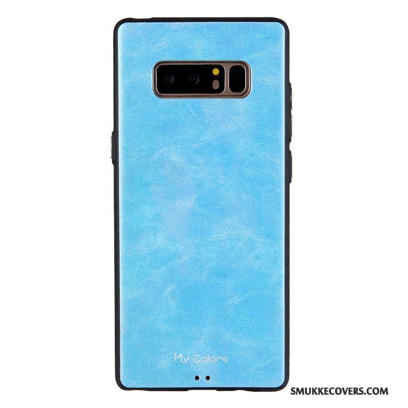 Etui Samsung Galaxy Note 8 Blød Telefonmørkeblå, Cover Samsung Galaxy Note 8 Læder Business