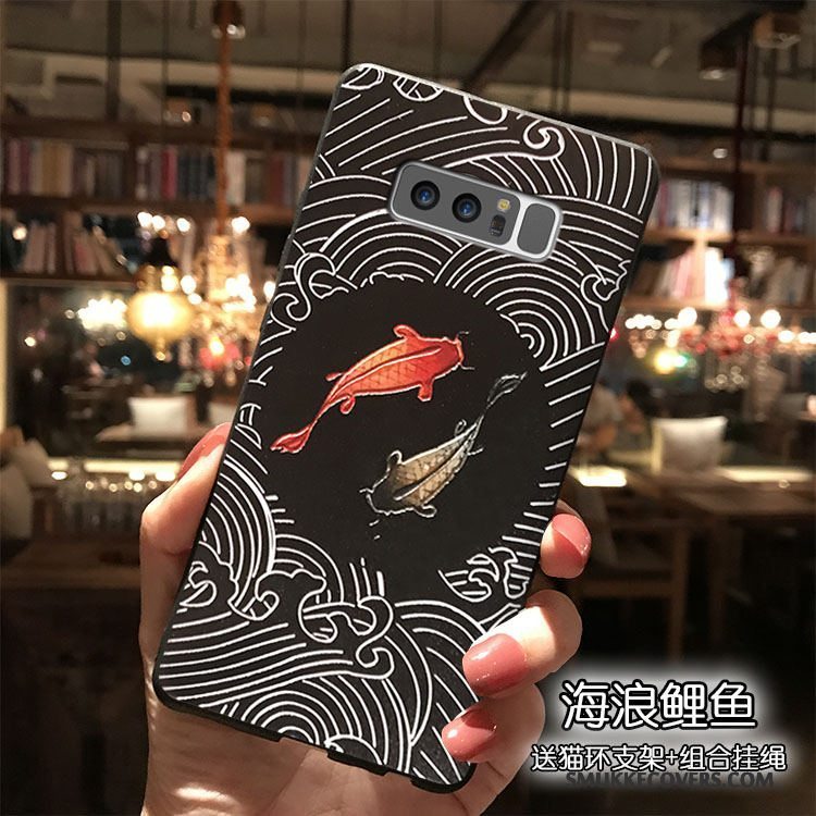 Etui Samsung Galaxy Note 8 Cartoon Hængende Ornamenter Rød, Cover Samsung Galaxy Note 8 Tasker Telefonblå