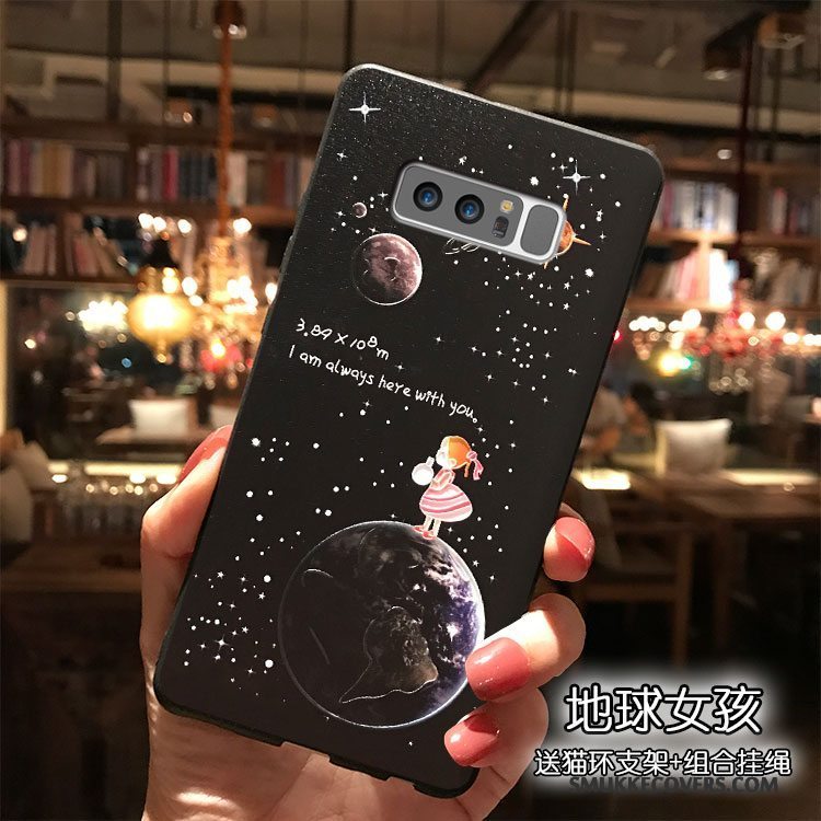 Etui Samsung Galaxy Note 8 Cartoon Trend Telefon, Cover Samsung Galaxy Note 8 Silikone Hængende Ornamenter Sort