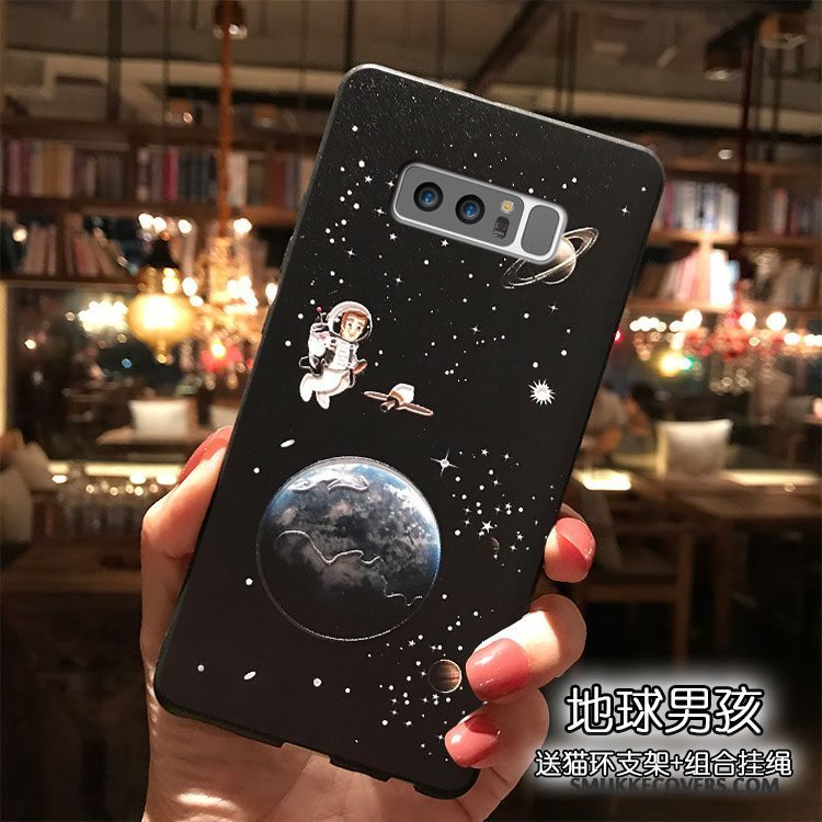 Etui Samsung Galaxy Note 8 Cartoon Trend Telefon, Cover Samsung Galaxy Note 8 Silikone Hængende Ornamenter Sort