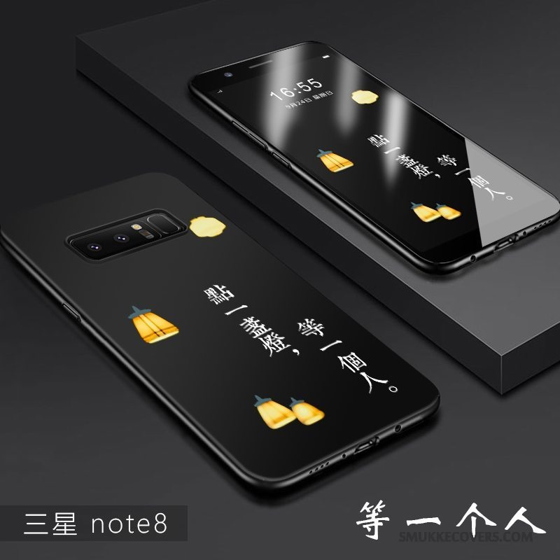 Etui Samsung Galaxy Note 8 Kreativ Af Personlighed Trend, Cover Samsung Galaxy Note 8 Silikone Gennemsigtig Sort