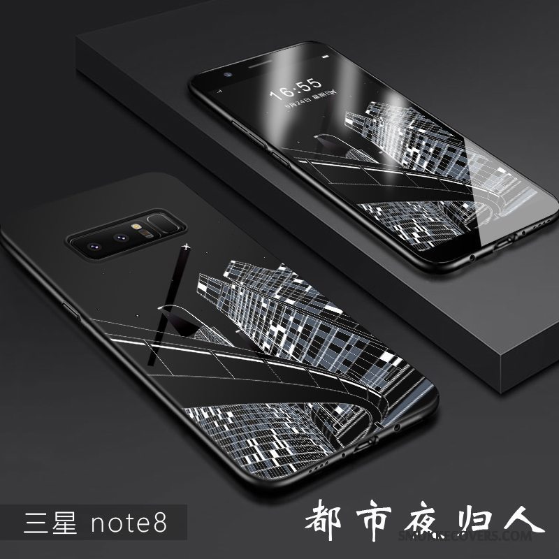 Etui Samsung Galaxy Note 8 Kreativ Af Personlighed Trend, Cover Samsung Galaxy Note 8 Silikone Gennemsigtig Sort