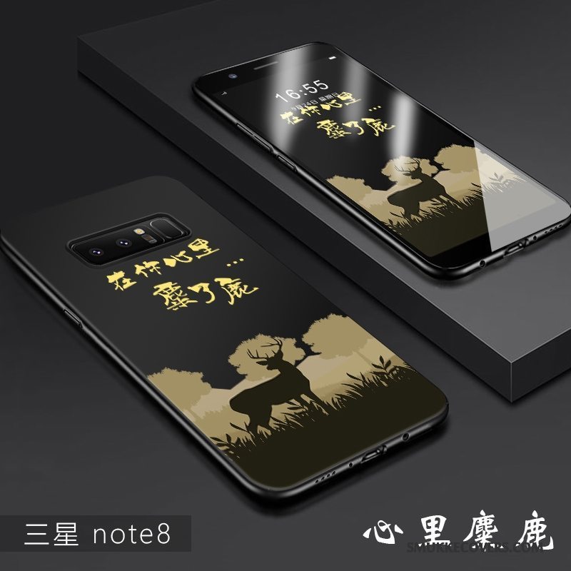 Etui Samsung Galaxy Note 8 Kreativ Af Personlighed Trend, Cover Samsung Galaxy Note 8 Silikone Gennemsigtig Sort