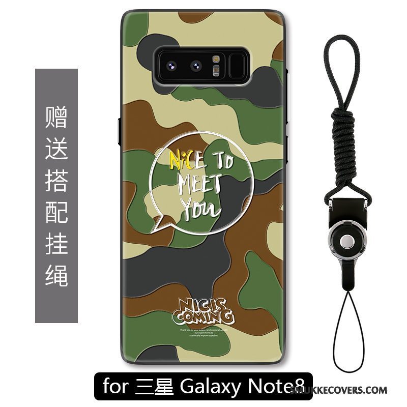 Etui Samsung Galaxy Note 8 Kreativ Nubuck Af Personlighed, Cover Samsung Galaxy Note 8 Relief Blå Anti-fald