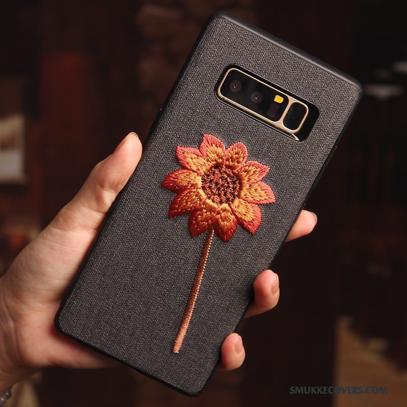 Etui Samsung Galaxy Note 8 Kreativ Telefonblomster, Cover Samsung Galaxy Note 8 Beskyttelse Anti-fald Broderi