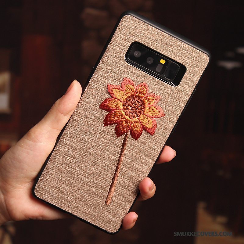 Etui Samsung Galaxy Note 8 Kreativ Telefonblomster, Cover Samsung Galaxy Note 8 Beskyttelse Anti-fald Broderi