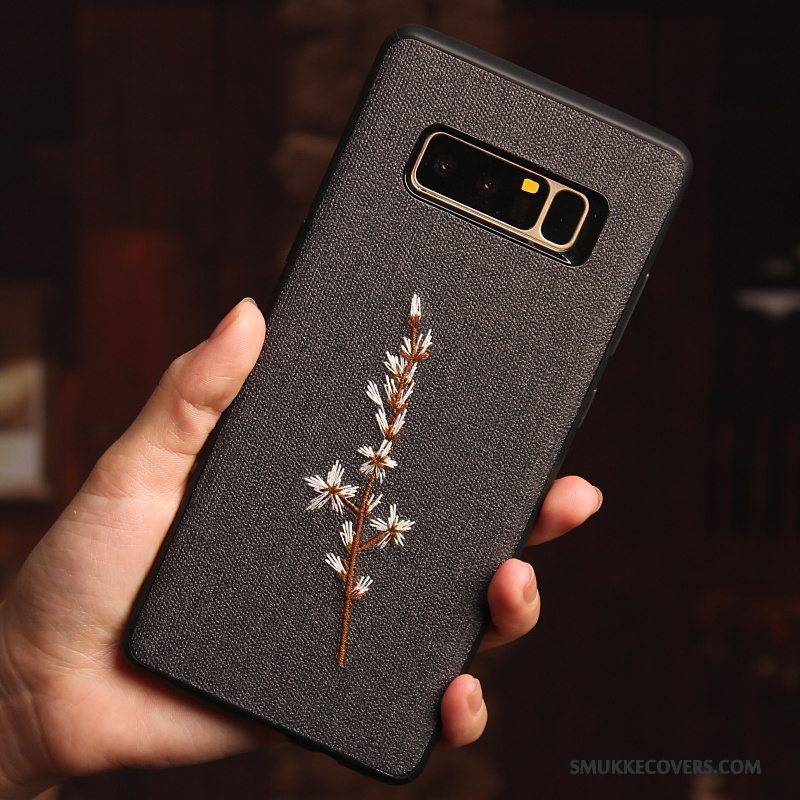 Etui Samsung Galaxy Note 8 Kreativ Telefonblomster, Cover Samsung Galaxy Note 8 Beskyttelse Anti-fald Broderi