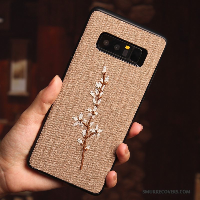 Etui Samsung Galaxy Note 8 Kreativ Telefonblomster, Cover Samsung Galaxy Note 8 Beskyttelse Anti-fald Broderi