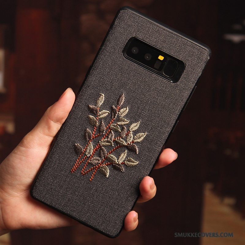 Etui Samsung Galaxy Note 8 Kreativ Telefonblomster, Cover Samsung Galaxy Note 8 Beskyttelse Anti-fald Broderi