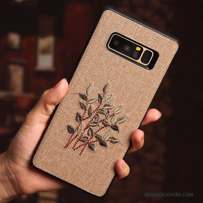 Etui Samsung Galaxy Note 8 Kreativ Telefonblomster, Cover Samsung Galaxy Note 8 Beskyttelse Anti-fald Broderi