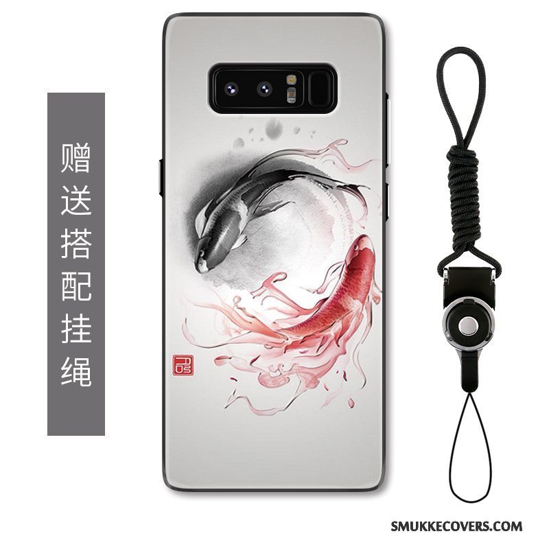 Etui Samsung Galaxy Note 8 Kreativ Telefonkinesisk Stil, Cover Samsung Galaxy Note 8 Relief Grøn Af Personlighed