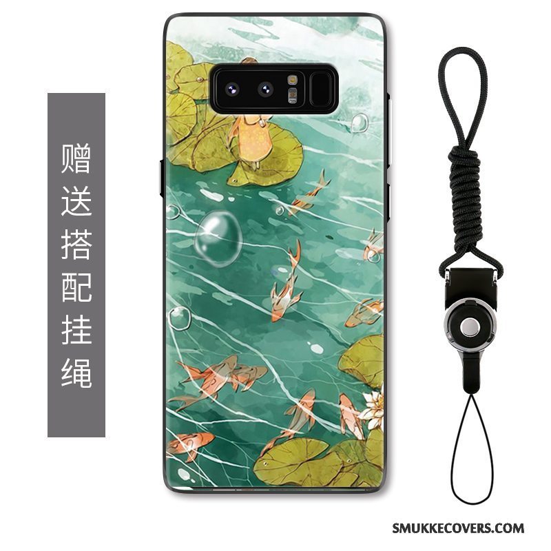 Etui Samsung Galaxy Note 8 Kreativ Telefonkinesisk Stil, Cover Samsung Galaxy Note 8 Relief Grøn Af Personlighed