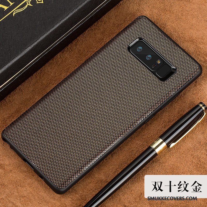 Etui Samsung Galaxy Note 8 Læder Anti-fald Elegante, Cover Samsung Galaxy Note 8 Luksus Dyb Farve Hård