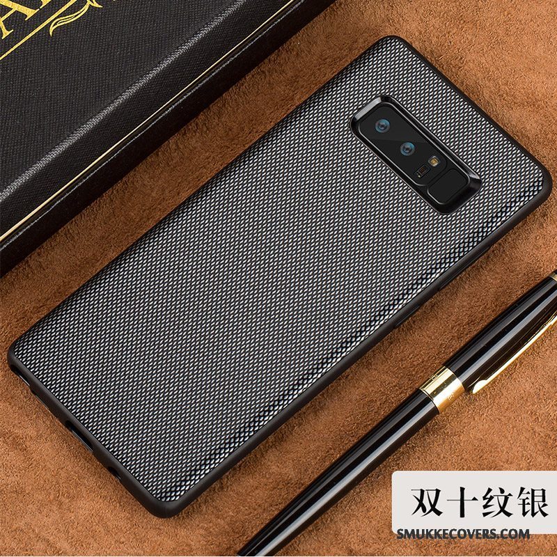 Etui Samsung Galaxy Note 8 Læder Anti-fald Elegante, Cover Samsung Galaxy Note 8 Luksus Dyb Farve Hård