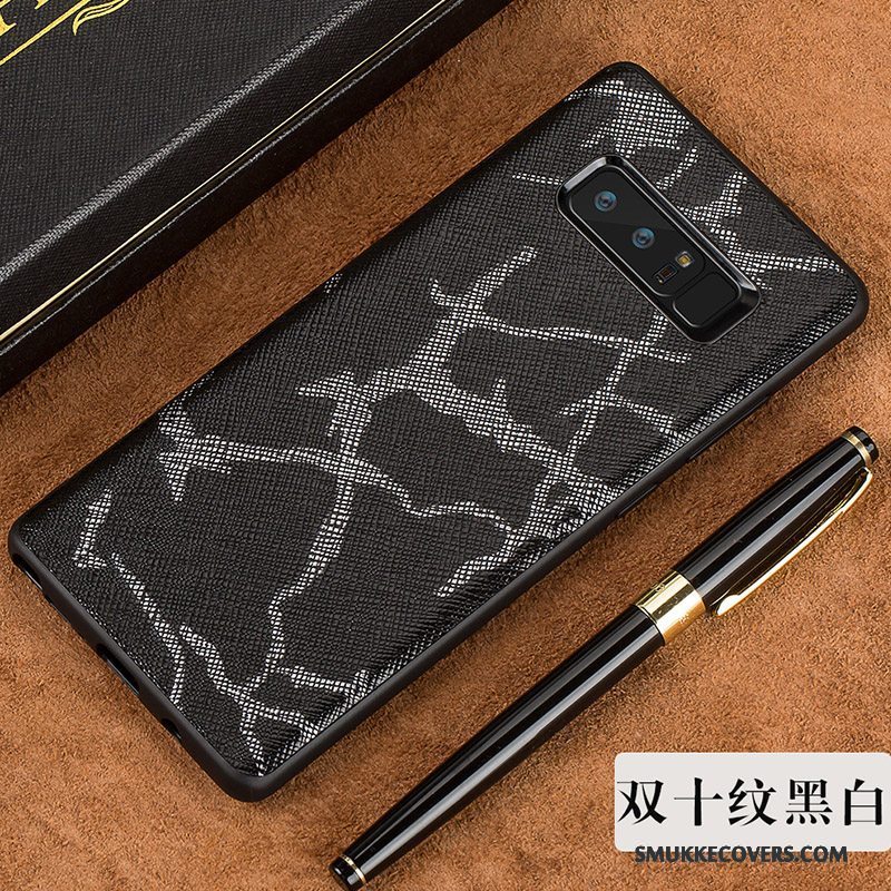 Etui Samsung Galaxy Note 8 Læder Anti-fald Elegante, Cover Samsung Galaxy Note 8 Luksus Dyb Farve Hård