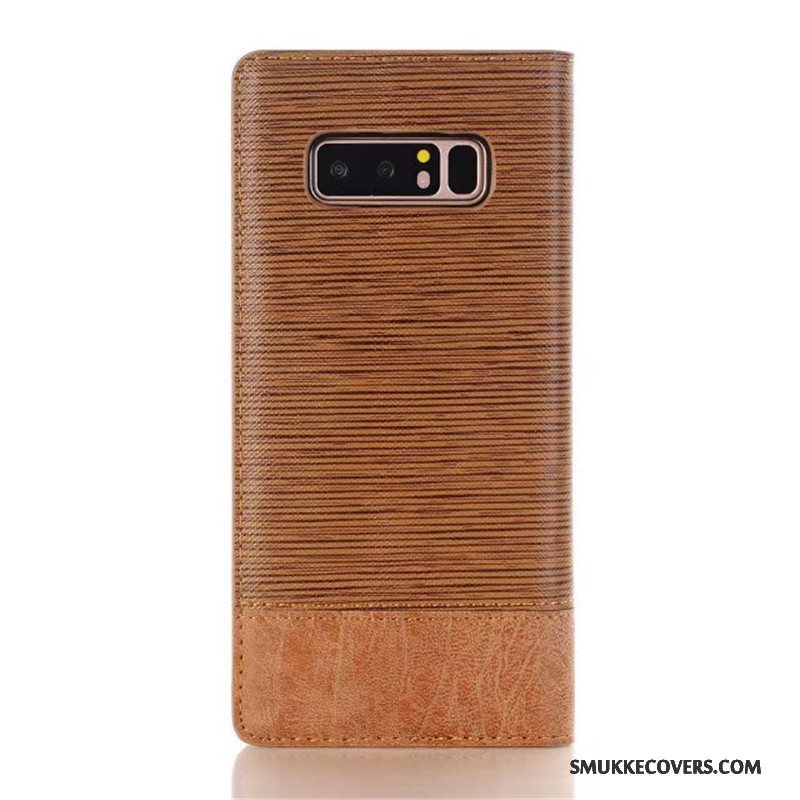 Etui Samsung Galaxy Note 8 Læder Automatisk Bicolored, Cover Samsung Galaxy Note 8 Beskyttelse Mørkeblå