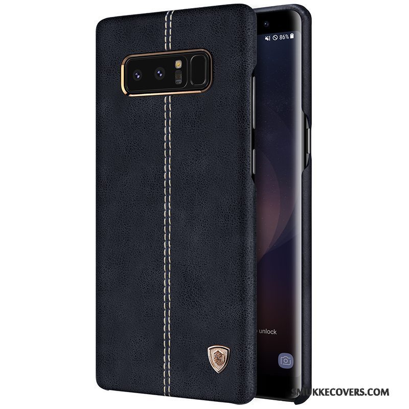 Etui Samsung Galaxy Note 8 Læder Business Telefon, Cover Samsung Galaxy Note 8 Beskyttelse Guld