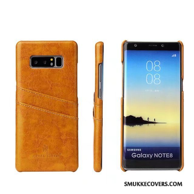 Etui Samsung Galaxy Note 8 Læder Kort Blå, Cover Samsung Galaxy Note 8 Beskyttelse Bagdæksel Telefon