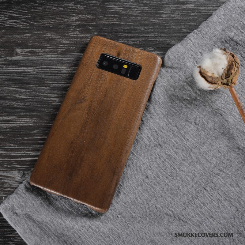 Etui Samsung Galaxy Note 8 Massivt Træ Træ Bagdæksel, Cover Samsung Galaxy Note 8 Beskyttelse Khaki Telefon