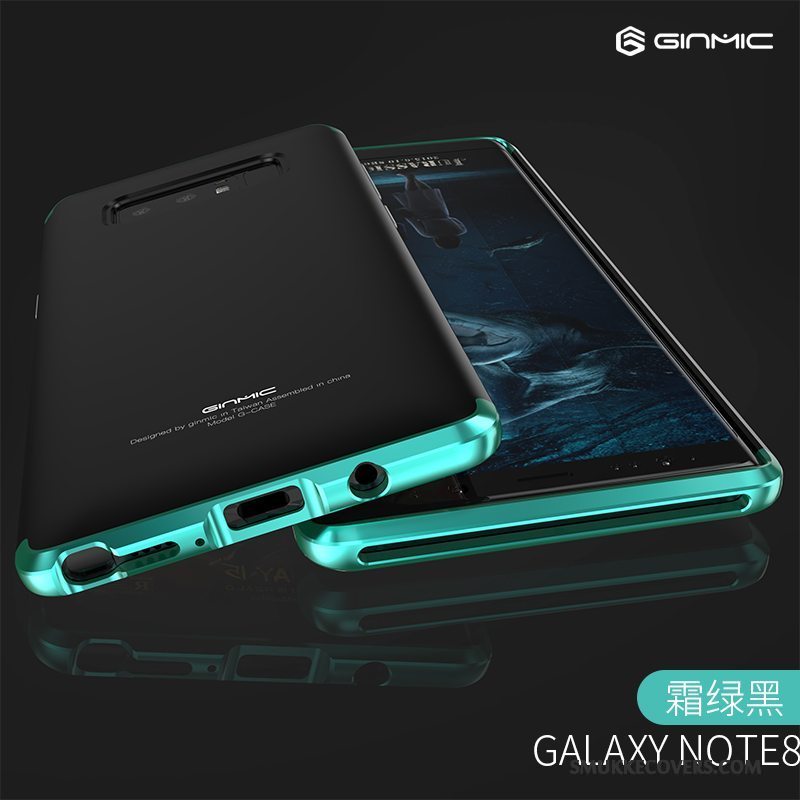 Etui Samsung Galaxy Note 8 Metal Trend Grøn, Cover Samsung Galaxy Note 8 Kreativ Nubuck Af Personlighed