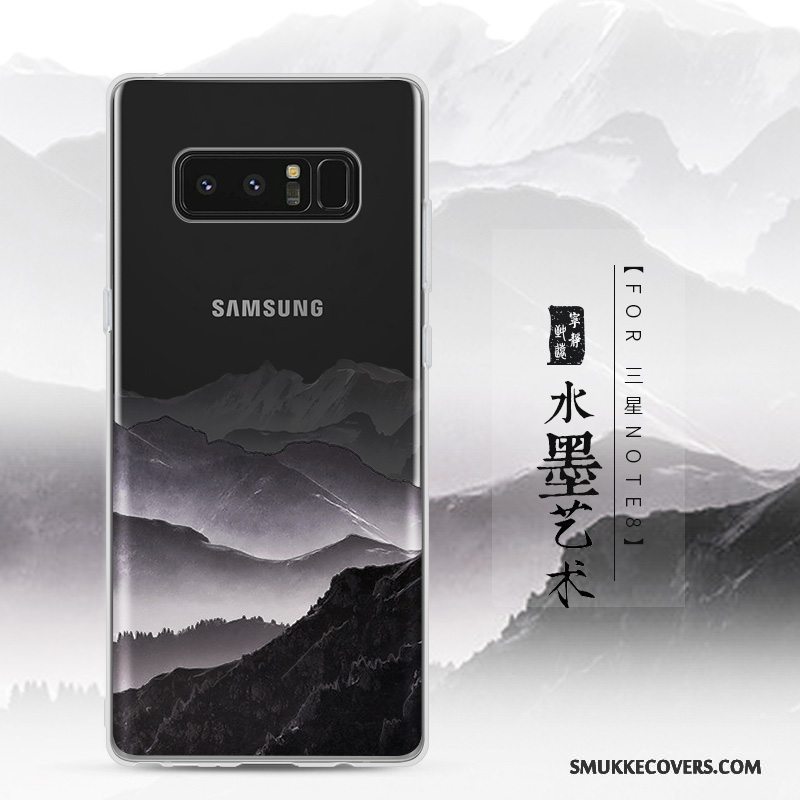 Etui Samsung Galaxy Note 8 Silikone Anti-fald Trend, Cover Samsung Galaxy Note 8 Blød Gennemsigtig Sort