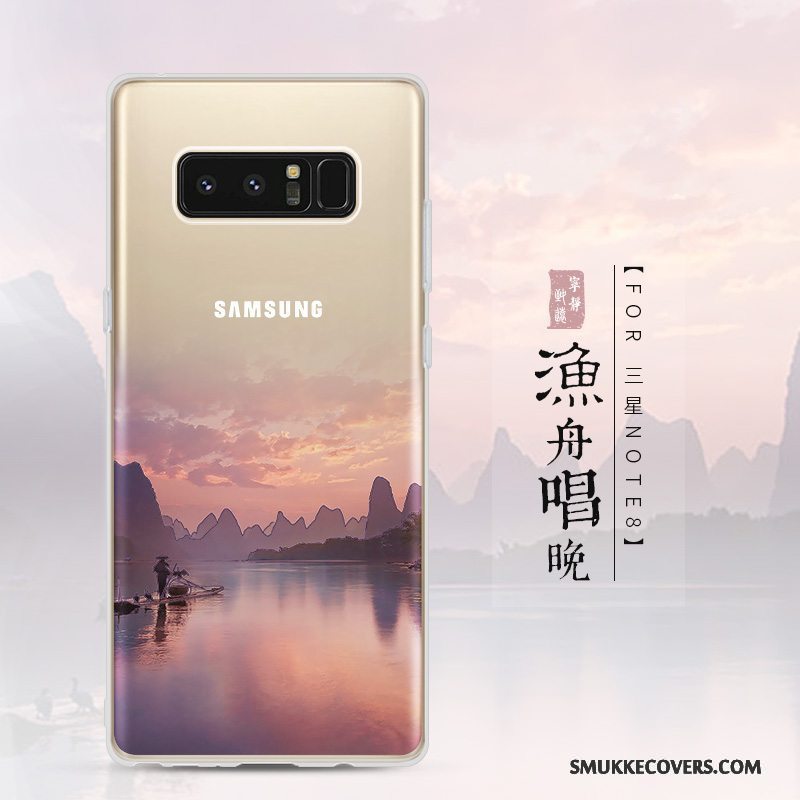 Etui Samsung Galaxy Note 8 Silikone Anti-fald Trend, Cover Samsung Galaxy Note 8 Blød Gennemsigtig Sort