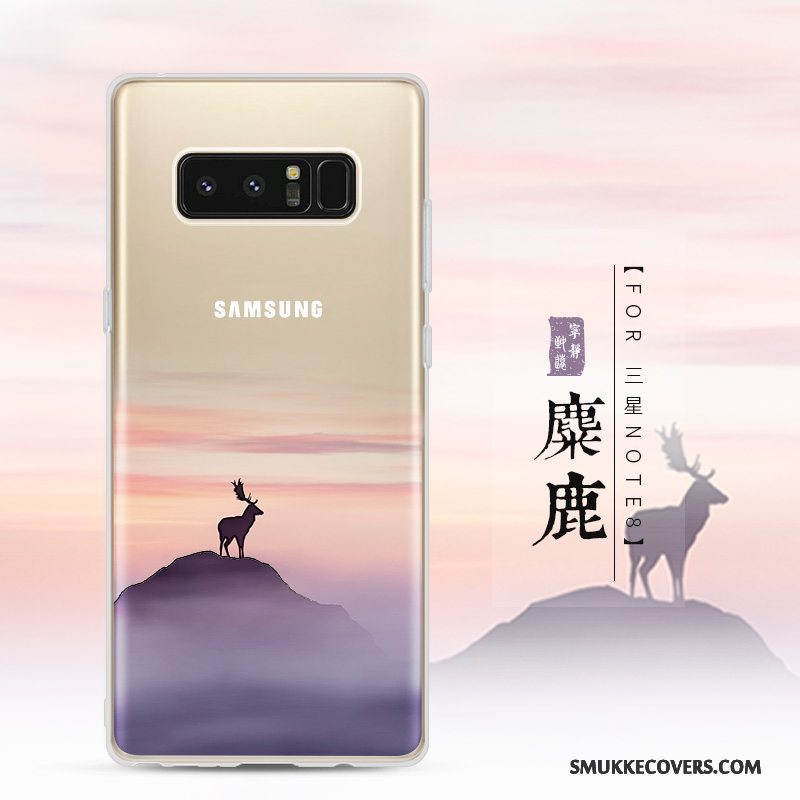 Etui Samsung Galaxy Note 8 Silikone Anti-fald Trend, Cover Samsung Galaxy Note 8 Blød Gennemsigtig Sort