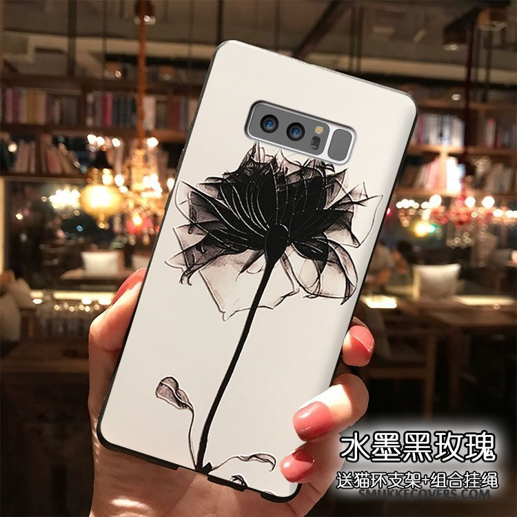 Etui Samsung Galaxy Note 8 Silikone Hængende Ornamenter Blomster, Cover Samsung Galaxy Note 8 Trend Lyseblå