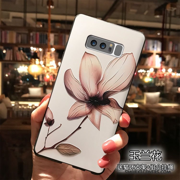 Etui Samsung Galaxy Note 8 Silikone Hængende Ornamenter Blomster, Cover Samsung Galaxy Note 8 Trend Lyseblå