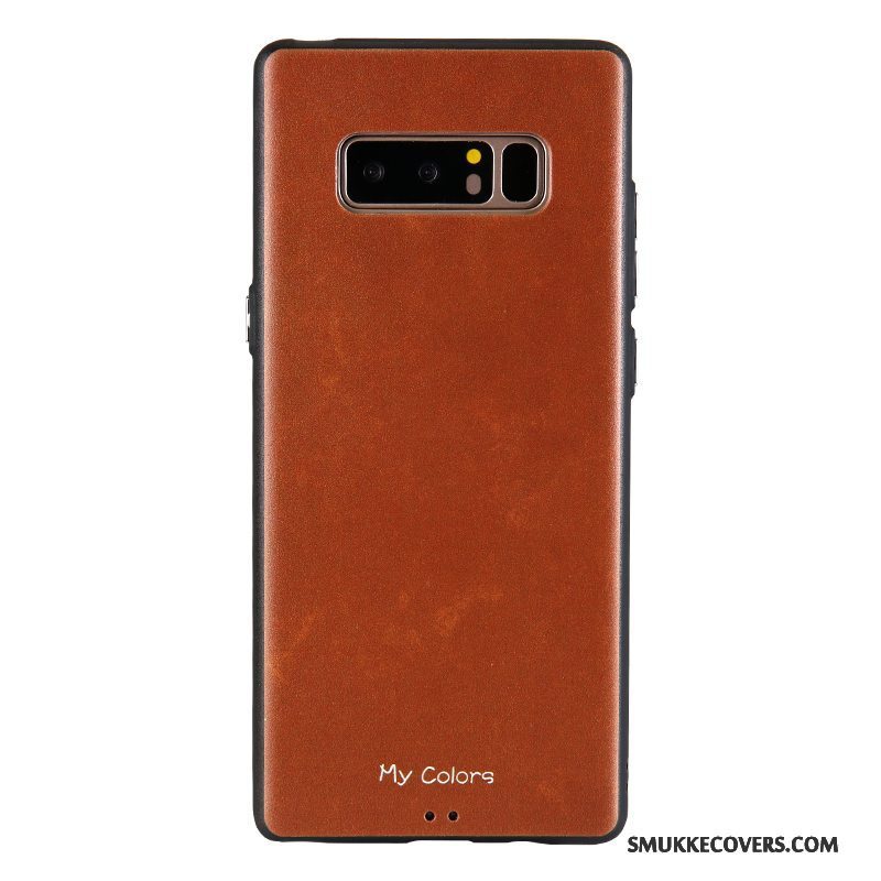 Etui Samsung Galaxy Note 8 Silikone Nubuck Solid Farve, Cover Samsung Galaxy Note 8 Tasker Telefonblå