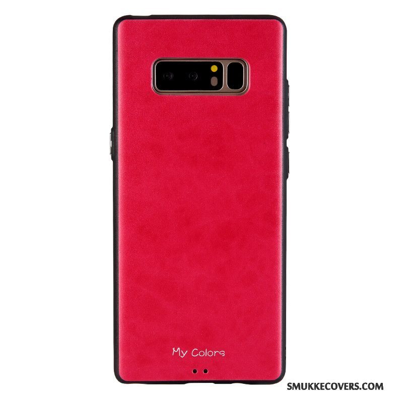 Etui Samsung Galaxy Note 8 Silikone Nubuck Solid Farve, Cover Samsung Galaxy Note 8 Tasker Telefonblå