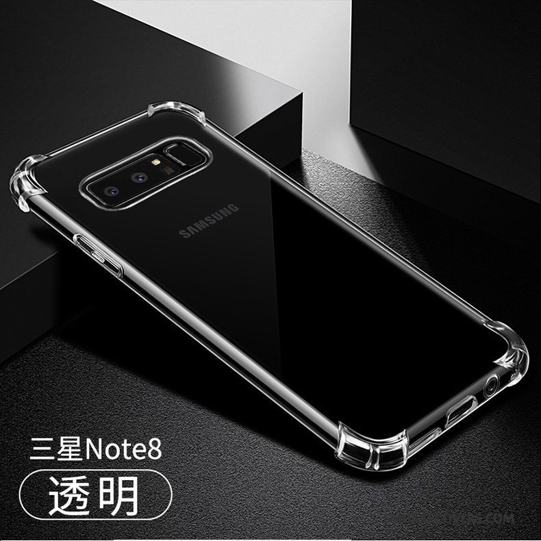 Etui Samsung Galaxy Note 8 Silikone Ny Telefon, Cover Samsung Galaxy Note 8 Blød Blå Gennemsigtig