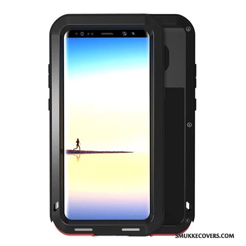 Etui Samsung Galaxy Note 8 Silikone Tre Forsvar Gasbag, Cover Samsung Galaxy Note 8 Beskyttelse Telefonrød